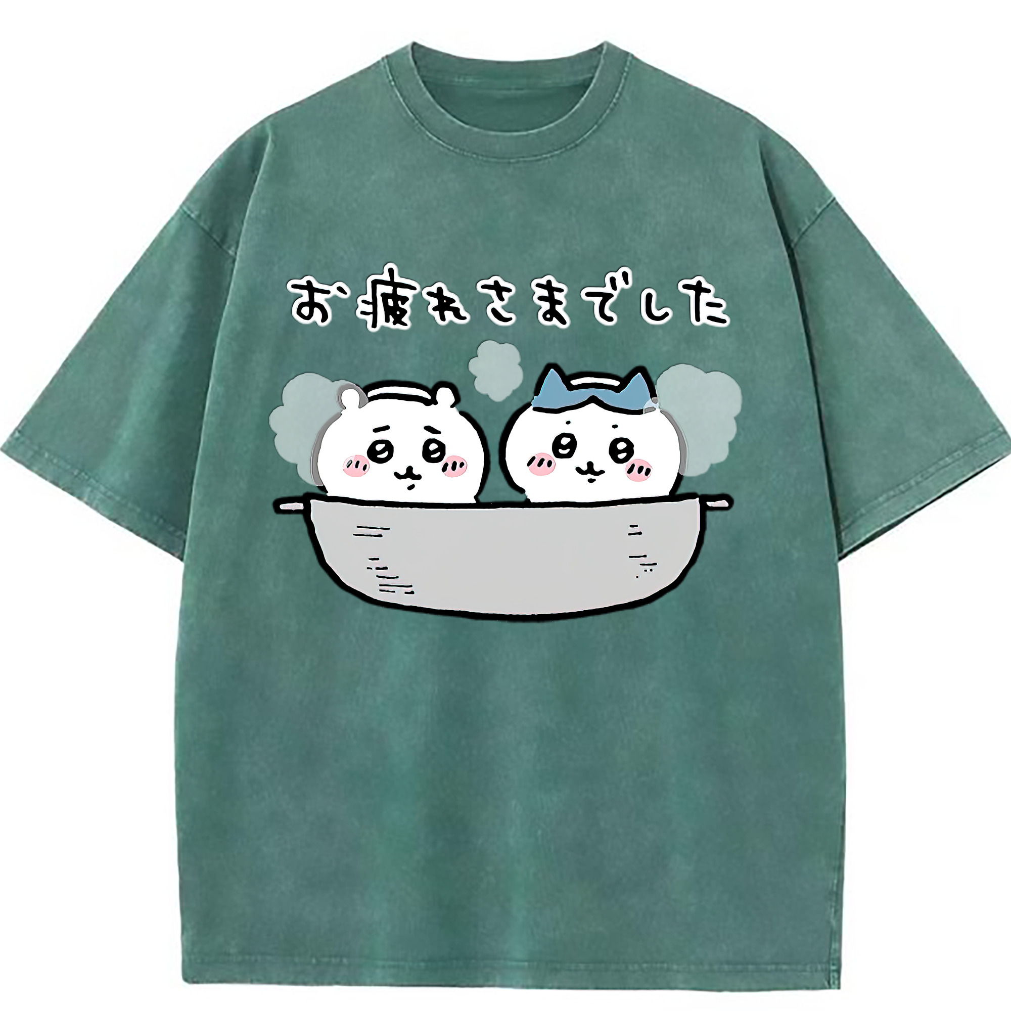 （画像用） ちいかわ ハチワレ Chii-kawa hachiware 綿100% ヴィンテージ風 半袖Tシャツ（フロントプリント）